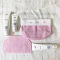 Pink Cotton Baby Bathroom Organizer Gift Set | Hand Embroidered Baby Bees
