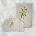 Natural Linen Bathroom Gift Set | Hand Embroidered Elderflowers | Gordonsbury