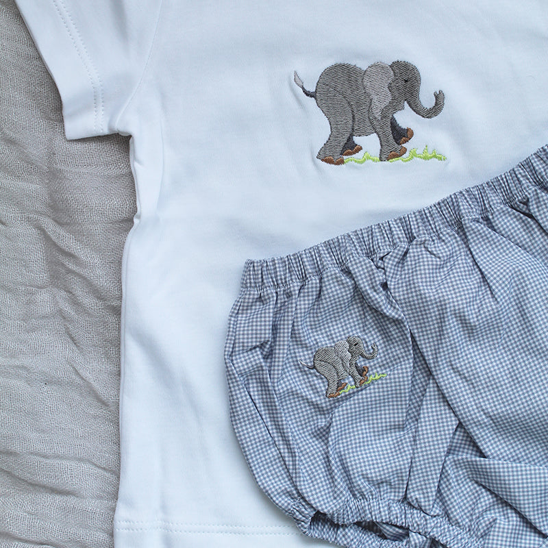 Toddler T Shirt with matching diaper cover with Elephant