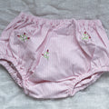 Cotton Diaper Cover with Rosebuds Pink Stripe