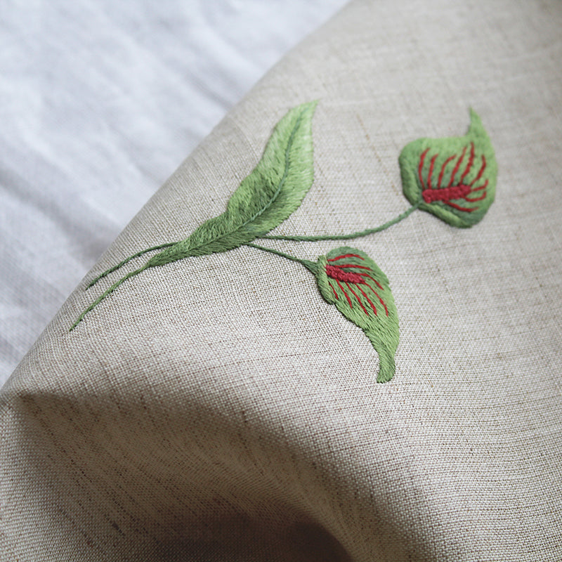 cotton linen embroidered guest towel