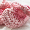 hand crocheted baby booties - pink
