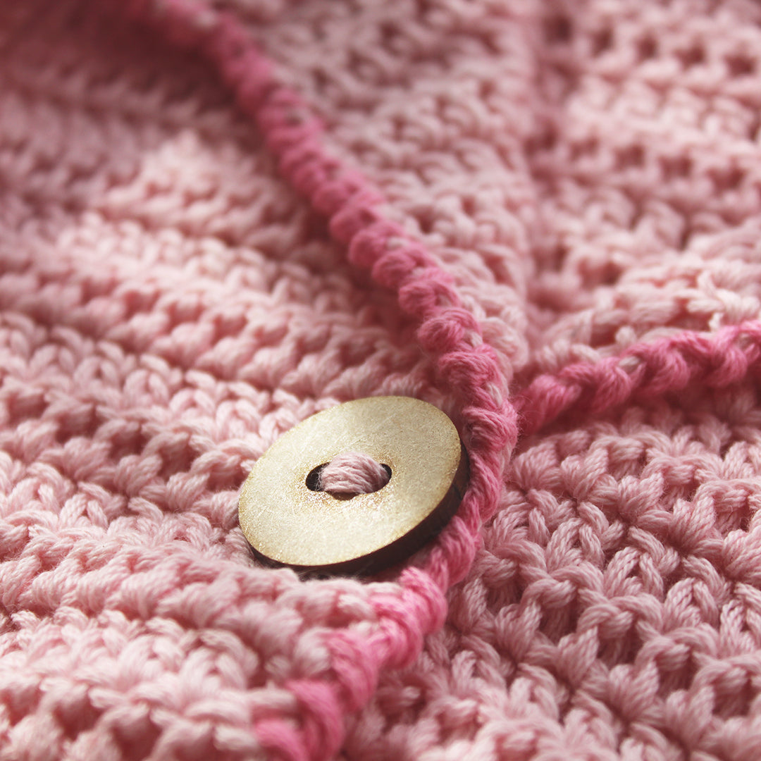 hand crocheted baby cardigan pink