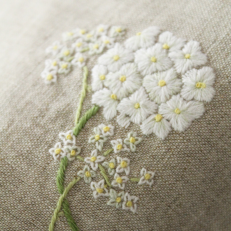 linen tissue box cover - natural hydrangea