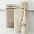 cotton linen embroidered guest towel detail