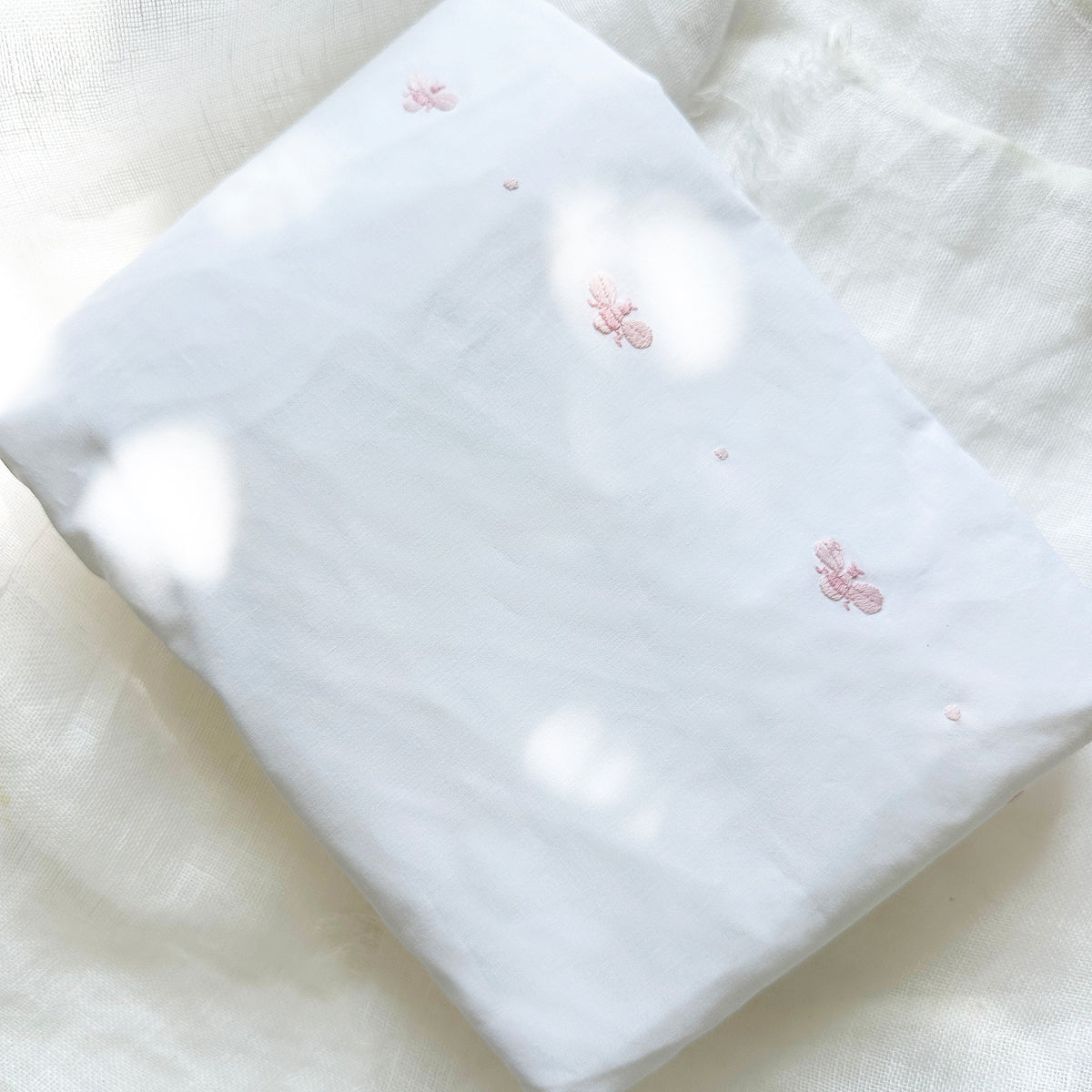 Crib Fitted Sheet Baby Bee Pink