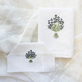 White Linen Bathroom Gift Set | Hand Embroidered Lavender | Gordonsbury