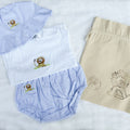 Blue & White Cotton Toddler Gift Set | Embroidered Safari Lion