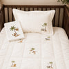 White Cotton Baby Bedding Set | Hand Embroidered Safari Animals
