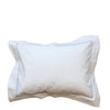 White Cotton Baby Boudoir Pillow Sham, Blue Trim