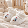 White Pima Cotton Newborn Booties | Embroidered