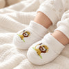 White Pima Cotton Newborn Booties | Embroidered