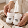 White Pima Cotton Newborn Booties | Embroidered