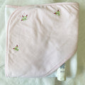 Pink Striped Hooded Towel & Bum Balm Diaper Cream | Embroidered Rosebuds