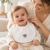 Luxury White Pima Cotton Baby Bib | Hand Embroidered
