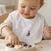 Luxury White Pima Cotton Baby Bib | Hand Embroidered
