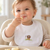 Luxury White Pima Cotton Baby Bib | Hand Embroidered
