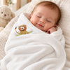 White Pima Cotton Newborn Receiving Blanket | Embroidered