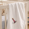 White Pima Cotton Newborn Receiving Blanket | Embroidered
