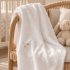 White Pima Cotton Newborn Receiving Blanket | Embroidered
