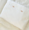 Cotton Crib Fitted Sheet, hand embroidered Beige Baby Bees