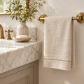 Pure Linen Guest Towel, Plain Hemstitch, Natural