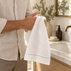 Pure Linen Guest Towel, Plain Hemstitch, White