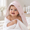 Pima Cotton Baby Hooded Towel | Hand Embroidered | Rosebuds
