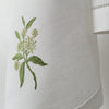 Pure Linen Guest Towel, Hand Embroidered Elderflower, White