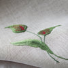 Pure Linen Guest Towel, Hand Embroidered Flamingo, Natural