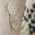 Pure Linen Guest Towel, Hand Embroidered Hydrangea, White