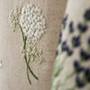 Pure Linen Guest Towel, Hand Embroidered Hydrangea, White