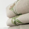 Pure Linen Guest Towel, Hand Embroidered Meadow, Natural