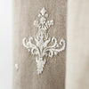 Pure Linen Guest Towel, Hand Embroidered Ornamental, Natural