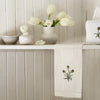 Pure Linen Guest Towel, Hand Embroidered Tulip, White