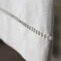Pure Linen Guest Towel, Plain Hemstitch, White