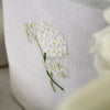 Pure Linen Tissue Box Cover, Hand Embroidered Hydrangea, White