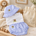 Blue & White Cotton Toddler Gift Set | Embroidered Safari Lion