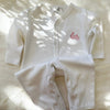 Onesie with Bunny and White Picot Trim