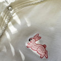 Onesie with Bunny and White Picot Trim