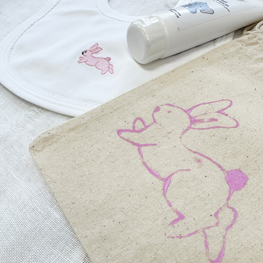 Pink Bunny Bib Baby Gift Set