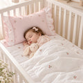 Luxury Cotton Crib Quilt, Rosebuds