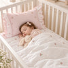 Luxury Cotton Crib Quilt, Rosebuds