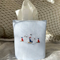Sailboat on Blue Stripe Tissue Box Cover