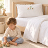 White Cotton Standard Pillow Sham, Safari Animals