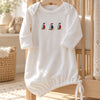 Luxury White Pima Cotton Newborn Sleepsack | Embroidered
