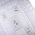 Gordonsbury | Luxury Hand Embroidered Safari Baby Quilt | 100% Cotton Crib Quilt | Blue