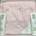 rosebud hooded towel bath giftset