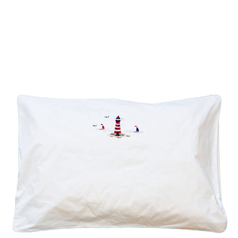 queen size hand embroidered nautical  pillowcase