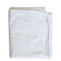 Newborn Receiving Blanket with Blue Picot Trim
